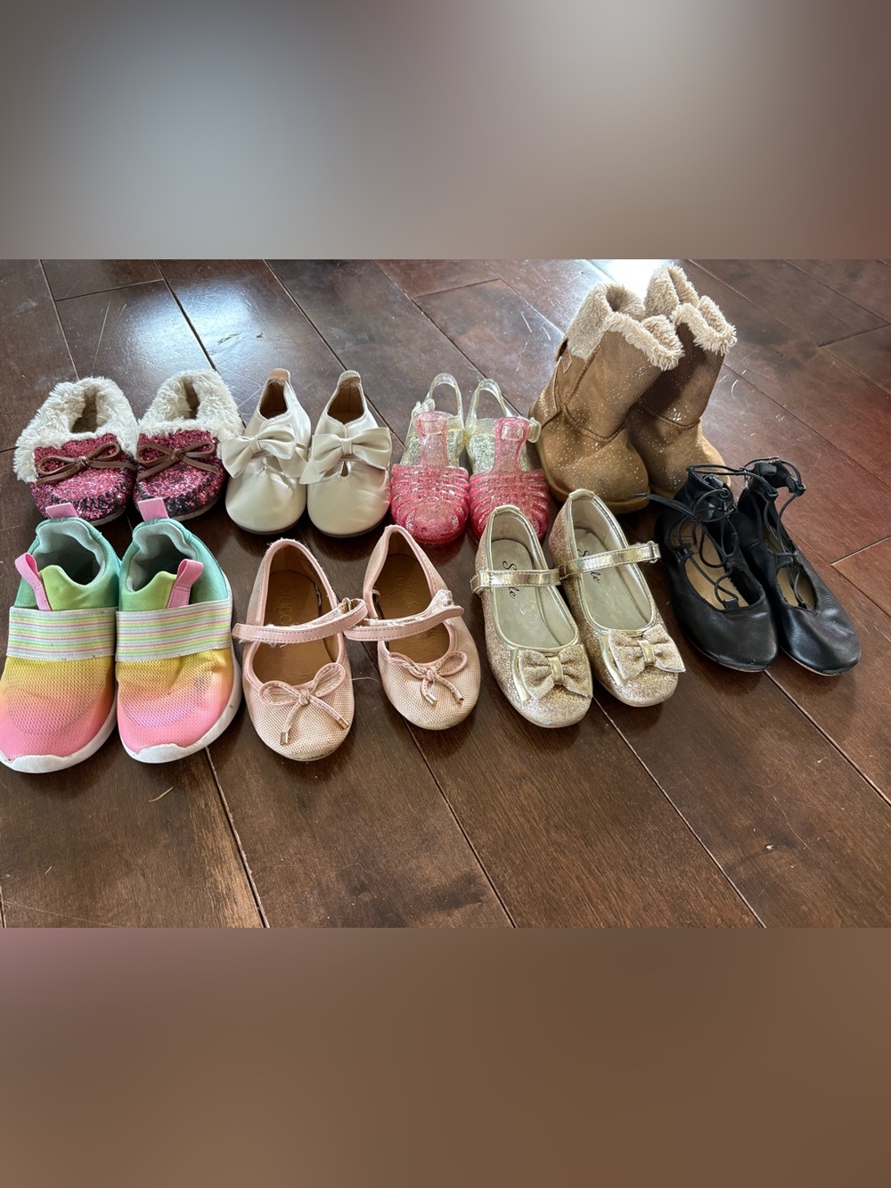 Lot of 8 toddler girl shoes and boots